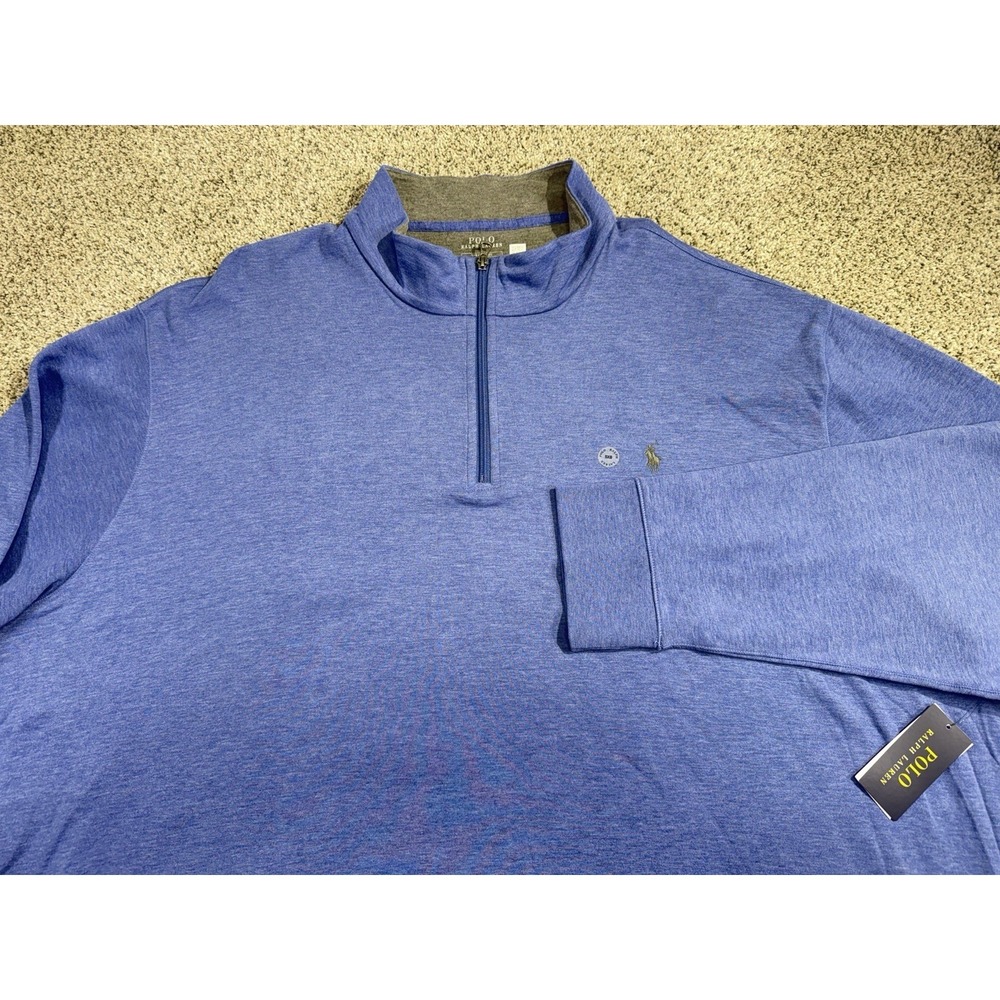 Polo‎ Ralph Lauren Men's Blue Quarter Zip Pullover Pony Logo NWT Size 5XB